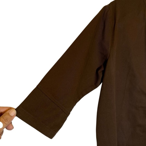 Denim & Co. NWT Women size small popover 1/2 sleeve Brown Button-Back Tunic Top - Picture 4 of 7